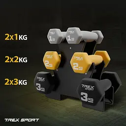 Набір фітнес гантелей TREX Sport TX-V120VS з підставкою 12кг - мініатюра 2