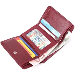 Шкіряний цікавий гаманець для жінок ST Leather 22507 бордовий - мініатюра 9