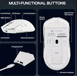 Мишка ігрова бездротова AJAZZ AJ139 V2 MC WHITE - мініатюра 5