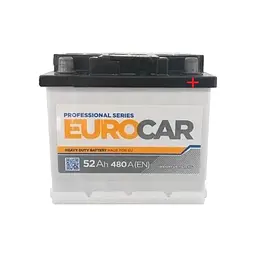 Акумулятор автомобільний EUROCAR 6СТ-52АЗ (0) (-/+) (L3) 480А 12V (E)