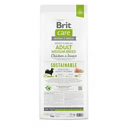 Сухий корм Brit Care Dog Sustainable Adult Medium Breed для собак середніх порід, з куркою та комахами, 12 кг - мініатюра 5