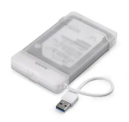 Адаптер підключення HDD 2,5" SATA/SSD до порту USB3.0 + контейнер Maiwo захисний для HDD 2,5", білий