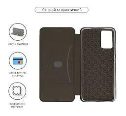 Чехол-книжка для Motorola G06 4G/G06 Power 4G, G-Case, серый, кожаный чехол-книжка из экокожи (PU) и TPU, с магнитом, с подставкой и вместительным кардхолдером, противоударный, защита всего корпуса, ArmorStandart (ARM89105) - мініатюра 3