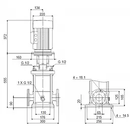 Поверхневий насос Grundfos CR15-05 A-F-A-E-HQQE 3x (96501896) - мініатюра 2