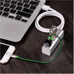 Концентратор Hoco USB 2.0 to 4xUSB Line machine HB1 Silver (6957531038146) - мініатюра 5