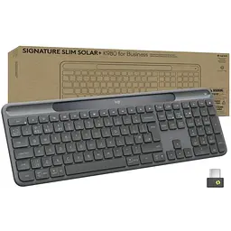 Клавіатура Logitech Slim Solar+ for Business Wireless/Bluetooth Graphite (920-013779)