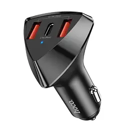 Автомобільний зарядний пристрій Hoco DZ10 2 USB/Type-C PD 27W QC чорний