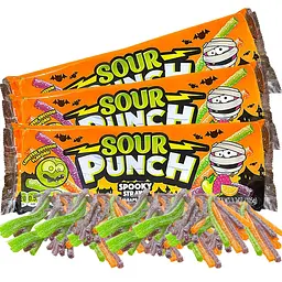 Кислі жувальні цукерки Sour Punch Halloween Spooky Straws 90 г - мініатюра 3