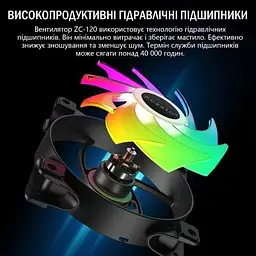 Комплект вентиляторів Zezzio ZC-120 SRGB 3 in 1 Kit (ZC-120 Colorful 3in1) - мініатюра 4