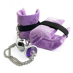 Наручники з металевою анальною пробкою Art of Sex Handcuffs with Metal Anal Plug, M, Purple Art of Sex SO6183 92994 - мініатюра 6