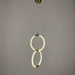 Дизайнерський латунний підвіс подвійний круг з гнучкою LED стрічкою Line.F Mj 60/2