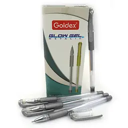 Набір гелевих ручок Goldex Glow Gel Metallic #894, срібло, 1.0 мм, із грипом, 12 шт.