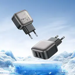 МЗП Borofone BAS51A Absolute 12W (2USB-A) + кабель USB to Type-C Black - мініатюра 6