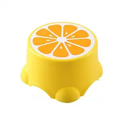 Дитячий стілець UKC круглий табурет із малюнком лимона 21х12 см 01101lemon Жовтий