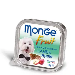 Паштет Monge Dog FRUIT Adult з ягням та яблуком для собак усіх порід 100 г
