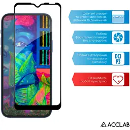 Скло захисне ACCLAB Full Glue ZTE Blade A51 Black (1283126515712) - мініатюра 5