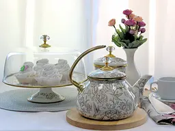Чайник емальованний Elmani Bird з кришкою 2.2 л - мініатюра 4