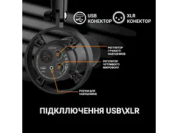 Мікрофон студійний/ для стрімінгу, подкастів Fifine T688 Black - мініатюра 8