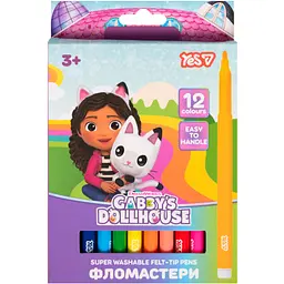 Фломастери Yes Gabby Dollhouse super washable 12 кол. (650620)