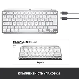 Клавіатура Logitech MX Keys Mini For Mac Wireless Illuminated Pale Gray (920-010526) - мініатюра 9