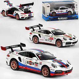 Колекційна металева модель автомобіля АвтоЕксперт Porsche 911 GT3 RSR з інерцією, світлом та звуком 1:32 - мініатюра 9