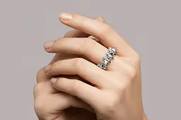 Каблучка з білого золота K-0467 20.5 - мініатюра 3