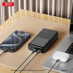 Універсальна мобільна батарея XO PR252 Lighted Mobile Power 20 000 mAh Чорний - мініатюра 7