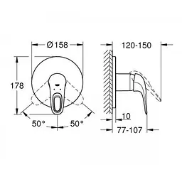 Змішувач для душу Grohe Eurostyle 24048003, Хром - мініатюра 2