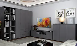 Комод Doros Рон 4 Графіт 2 фасади 2 шухляди 180х38х50 (44900234) - мініатюра 15