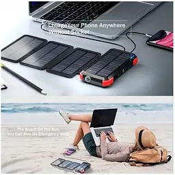 Зовнішній акумулятор Grand Solar Power bank на сонячній панелі 20000mAh PN-W12Pro - мініатюра 7