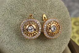Сережки Xuping Jewelry сонце Версаче 1,5 см золотисті