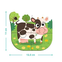Дитячий пазл 4 в 1 "Baby puzzle. День на фермі" DoDo Toys 300687 набір 4 в 1 - мініатюра 4