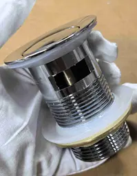 Донний клапан для раковини Koer PW-09-01 з переливом автоматичний Click-Clack 1 1/4″ Хром KR5796 - мініатюра 4