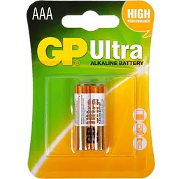 Батарейка GP ULTRA ALKALINE, 24AUHM-2UE2 LR03, AAA (2шт бл.)