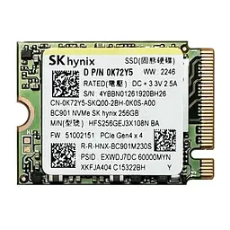 Накопичувач SSD SK Hynix M.2 2230 NVMe PCIe 4.0 x4 256 GB (HFS256GEJ3X108N)