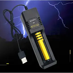 Зарядний пристрій USB MS-5D81X для акумуляторів Li-ion 18650, 26650, 14500, 1 слот