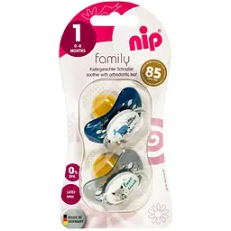 Пустушка Nip Моя сім'я №1, Х, 0-6 міс., кит і вовк, 2 шт. (38677-51) - мініатюра 2