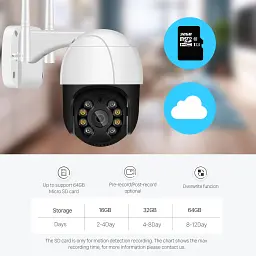 Вулична IP Wi-Fi PTZ-D4 камера спостереження Відеоспостереження Купольна Поворотна IP66 біло-чорна - мініатюра 4