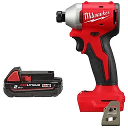 Шуруповерт ударний акумуляторний безщітковий MILWAUKEE (190Нм) M18 BLIDRC-0 (каркас) + M18 B2