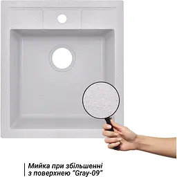 Кухонна мийка Lidz 460х515/200 GRA-09 сіра (LIDZGRA09460515200) - мініатюра 6