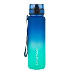 Пляшка для води UZSPACE 3038(Blue-Green) 1000 мл, синьо-зелена