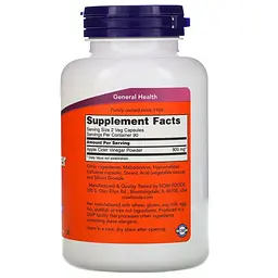 Натуральна добавка NOW Apple Cider Vinegar 450 mg, 180 капсул - мініатюра 2