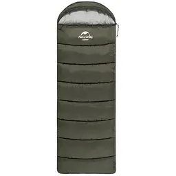 Спальник з капюшоном Naturehike U250 NH20MSD07, 6°C правий темно-зелений