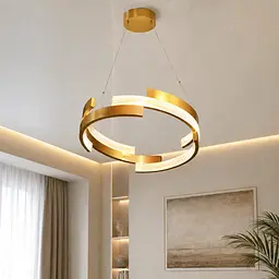 Золота підвісна кільцева LED люстра з прозорим світловим розсіювачем Artlight 3684/85GD