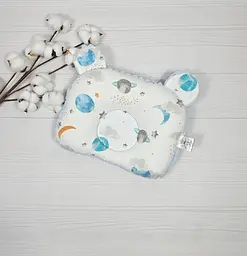 Дитяча ортопедична подушка 24×32 для новонароджених a.l.babybox Космічні сни Блакитний