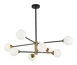 Сучасна стельова люстра Levistella 752L7910-8 BK+WH — чорна з бронзою, 8×G9, Ø98 см
