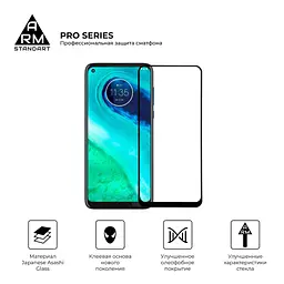 Захисне скло на Motorola G8 з олеофобним покриттям, Pro, повне проклеювання, антистатичний і пиловідштовхуючий шар, 9H, самоклеючеся, 2.5D, на весь екран, антистатичний клей, ArmorStandart (ARM57777) - мініатюра 2