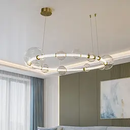 Підвісна LED люстра-кільце Artlight 81991/D730 біла з латунню та скляними плафонами діаметром 72 см