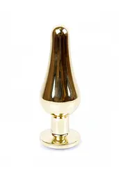 Анальна пробка з кристалом B-Series Jewellery Gold Butt Light Blue, 9,5х3 см, блакитний - мініатюра 7