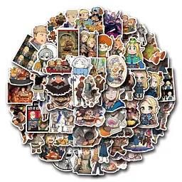 Стікерпак Підземельє смакоти Набір наклейок GeekLand Delicious In Dungeon 50 штук